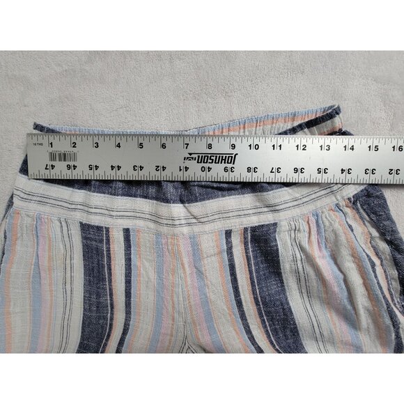 Xirena Womens Striped Straight Leg Cropped Casual Pants XS White Blue Pull-On - Picture 6 of 11